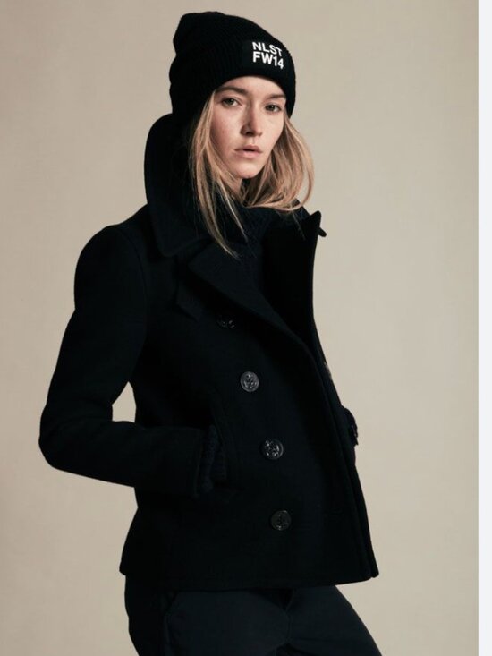 NLST Jackets & Blazers - NLST NAVY thick wool blend military nautical peacoat Small